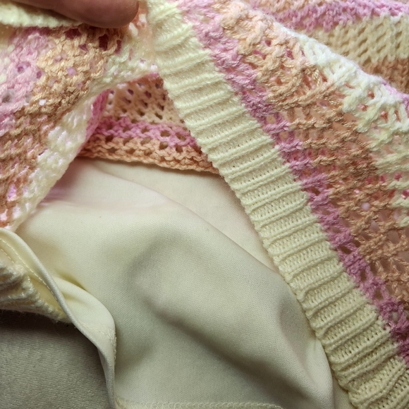Evsie By Maurices Jr Girls Sz M Pink And Cream Crochet Top Lined - Picture 5 of 9